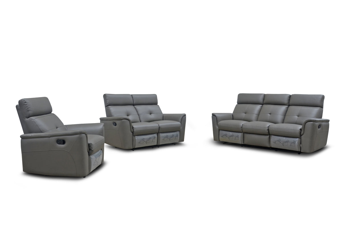8501 Dark Grey Loveseat w/Manual Recliner by ESF Furniture at Eve Furniture