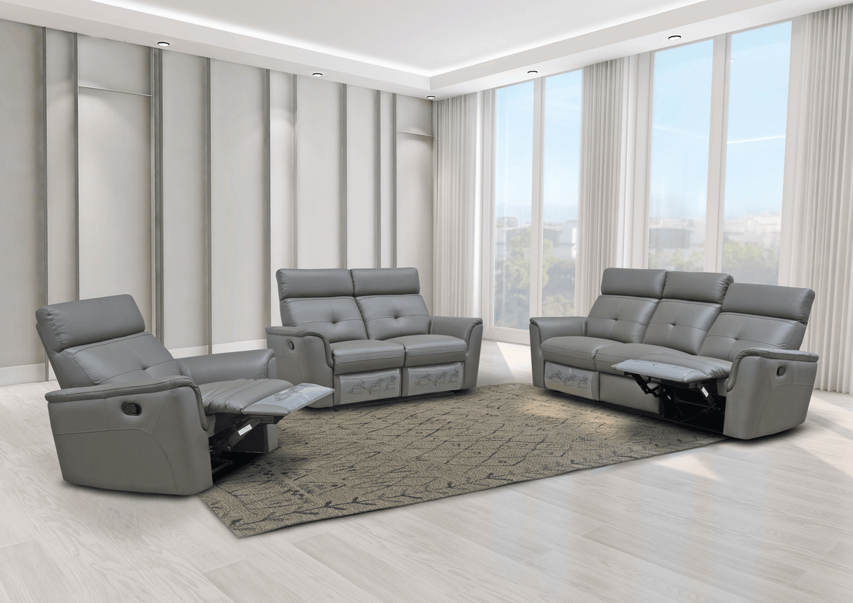 8501 Dark Grey w/Manual Recliner by ESF Furniture at Eve Furniture