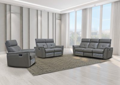 8501 Dark Grey w/Manual Recliner by ESF Furniture at Eve Furniture