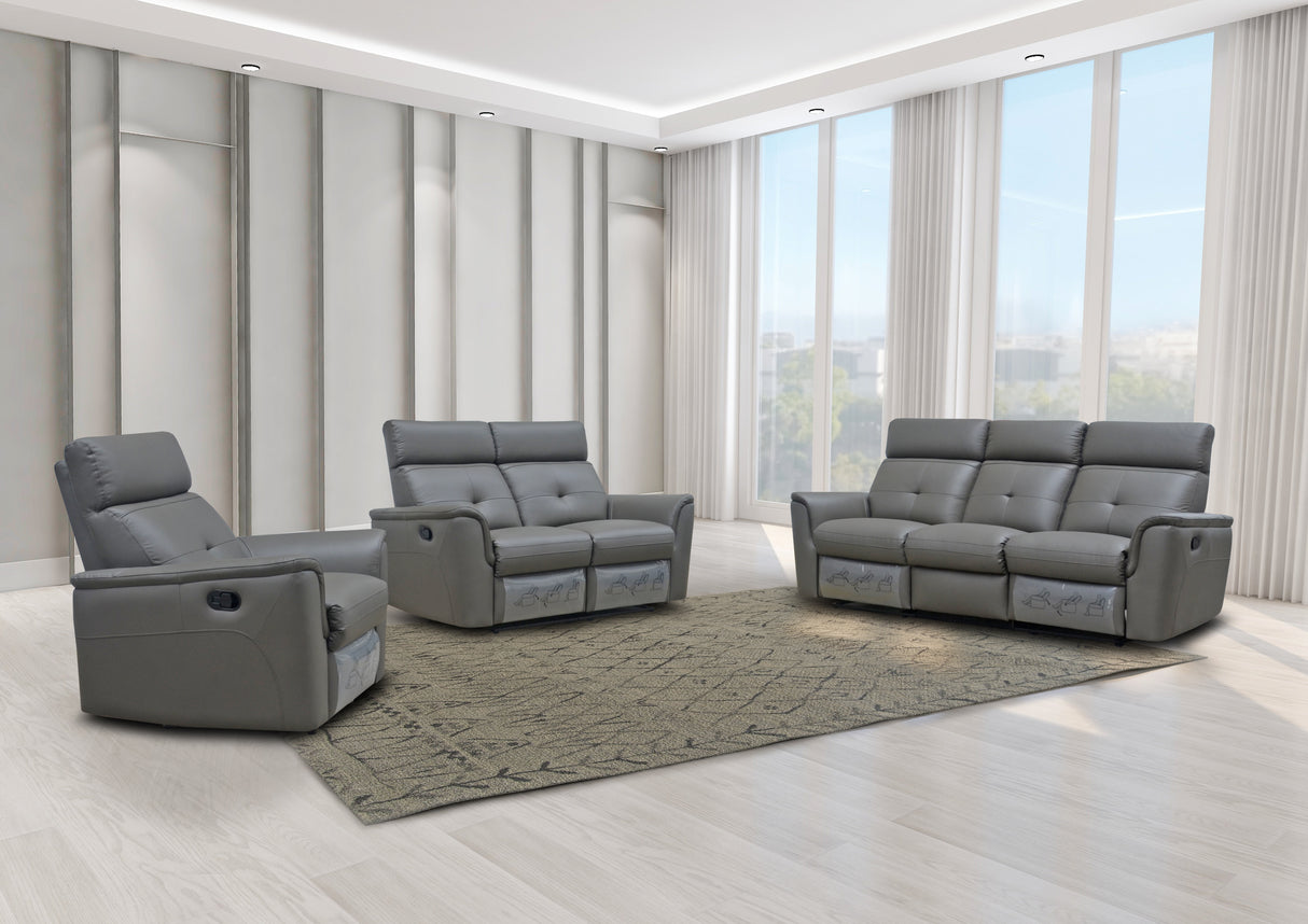 8501 Dark Grey w/Manual Recliner by ESF Furniture at Eve Furniture