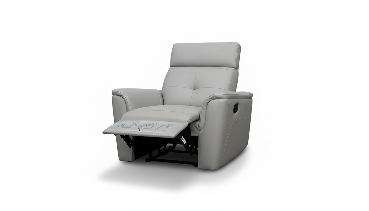 8501 Light Grey Chair w/Manual Recliner by ESF Furniture at Eve Furniture