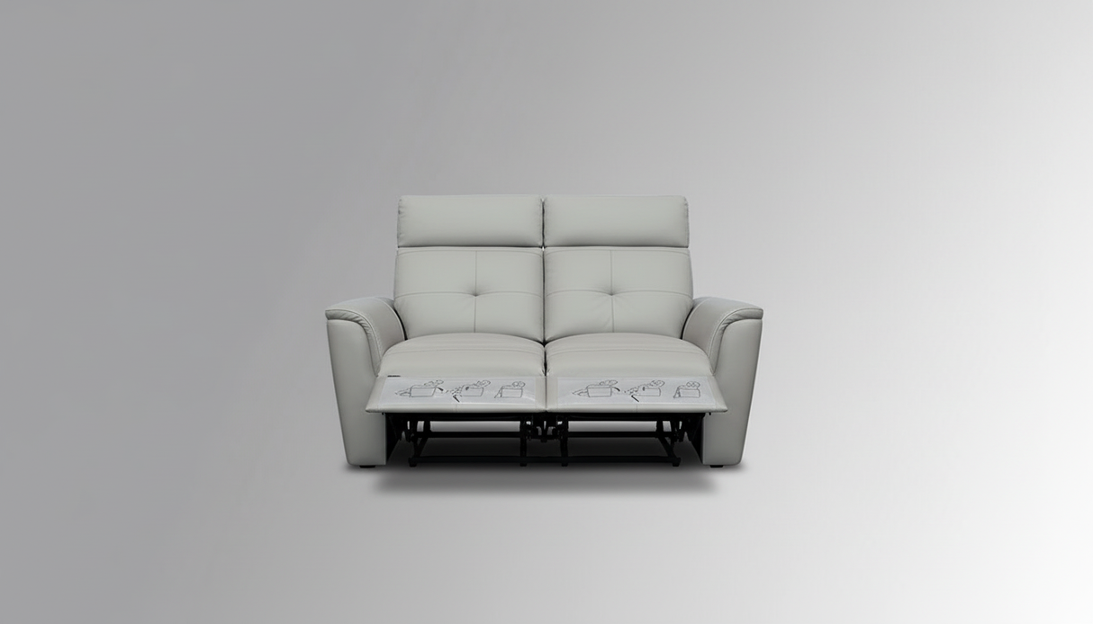 8501 Light Grey Loveseat w/Manual Recliners by ESF Furniture at Eve Furniture