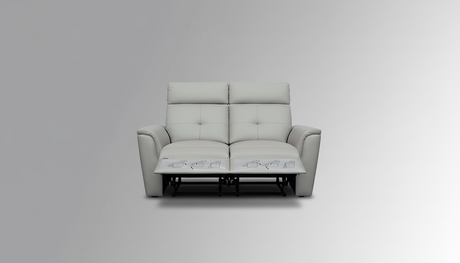 8501 Light Grey Loveseat w/Manual Recliners by ESF Furniture at Eve Furniture
