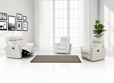8501 White w/Manual Recliners by ESF Furniture at Eve Furniture