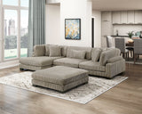 Traverse Taupe Ottoman by Homelegance at Eve Furniture
