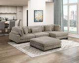 Traverse Taupe Ottoman by Homelegance at Eve Furniture