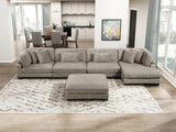 Traverse Taupe Ottoman by Homelegance at Eve Furniture