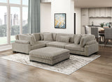 Traverse Taupe Ottoman by Homelegance at Eve Furniture