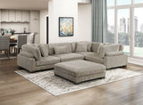 Traverse Taupe Ottoman by Homelegance at Eve Furniture