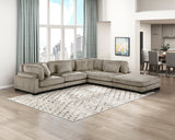 Traverse Taupe Ottoman by Homelegance at Eve Furniture