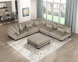 Traverse Taupe Ottoman by Homelegance at Eve Furniture
