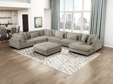 Traverse Taupe Ottoman by Homelegance at Eve Furniture