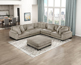 Traverse Taupe Ottoman by Homelegance at Eve Furniture
