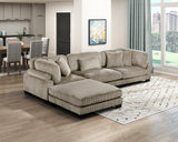 Traverse Taupe Ottoman by Homelegance at Eve Furniture