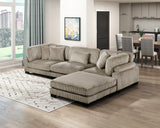 Traverse Taupe Ottoman by Homelegance at Eve Furniture
