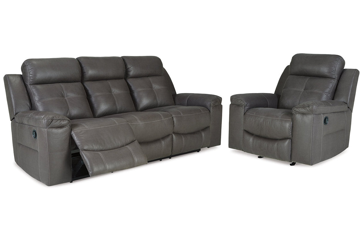 Jesolo Dark Gray Reclining Sofa and Recliner