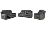 Jesolo Dark Gray Reclining Sofa, Loveseat and Recliner