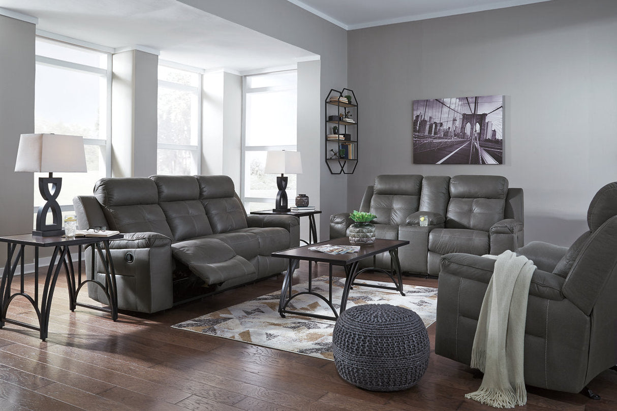 Jesolo Dark Gray Reclining Sofa, Loveseat and Recliner