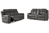 Jesolo Dark Gray Reclining Sofa and Loveseat