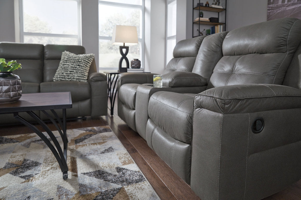 Jesolo Dark Gray Reclining Sofa, Loveseat and Recliner