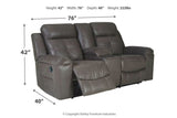 Jesolo Dark Gray Reclining Sofa, Loveseat and Recliner