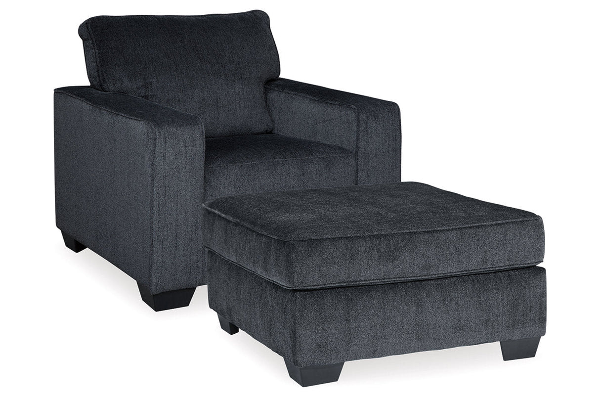 Altari Slate Chair and Ottoman