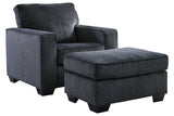 Altari Slate Chair and Ottoman