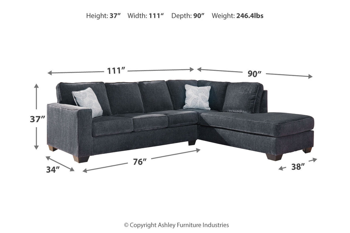 Altari Slate 2-Piece Sectional and Ottoman