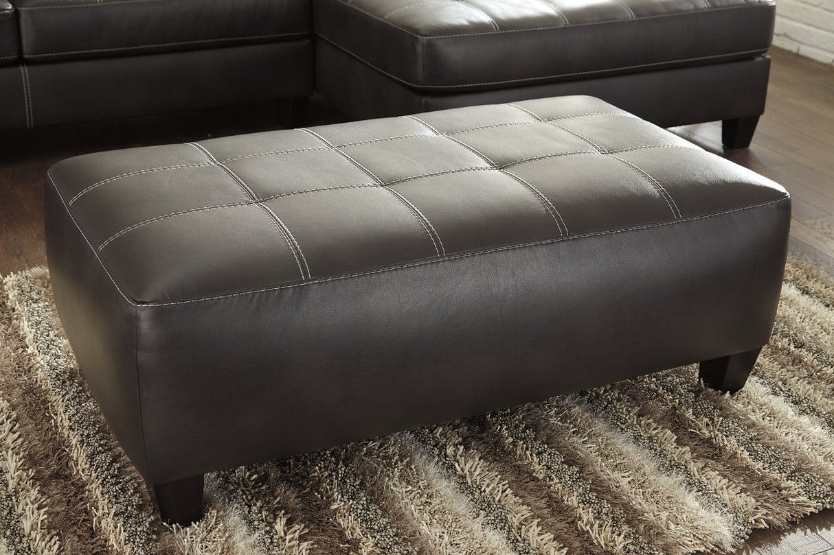 Nokomis Charcoal 2-Piece Sectional with Chaise and Oversized Accent Ottoman