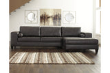 Nokomis Charcoal 2-Piece Sectional with Chaise and Oversized Accent Ottoman