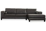 Nokomis Charcoal 2-Piece Sectional with Chaise and Oversized Accent Ottoman