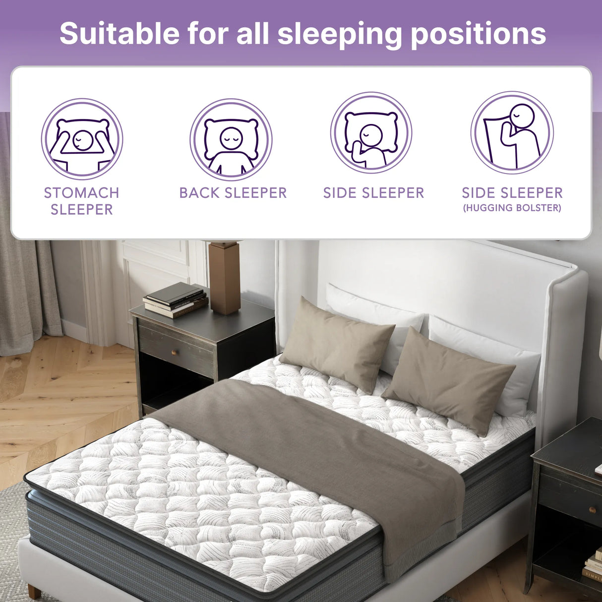 Isabella 14 Inches Hybrid Pillow Top Mattress by NapQueen at Eve Furniture