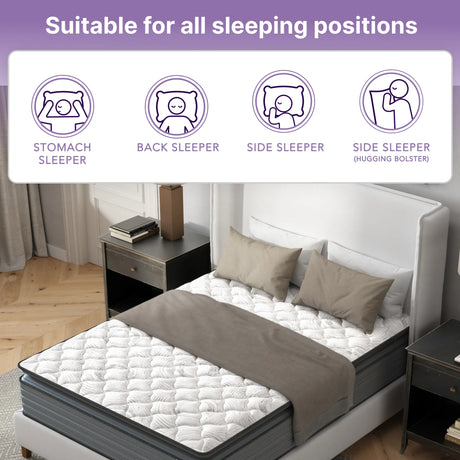 Isabella 14 Inches Hybrid Pillow Top Mattress by NapQueen at Eve Furniture