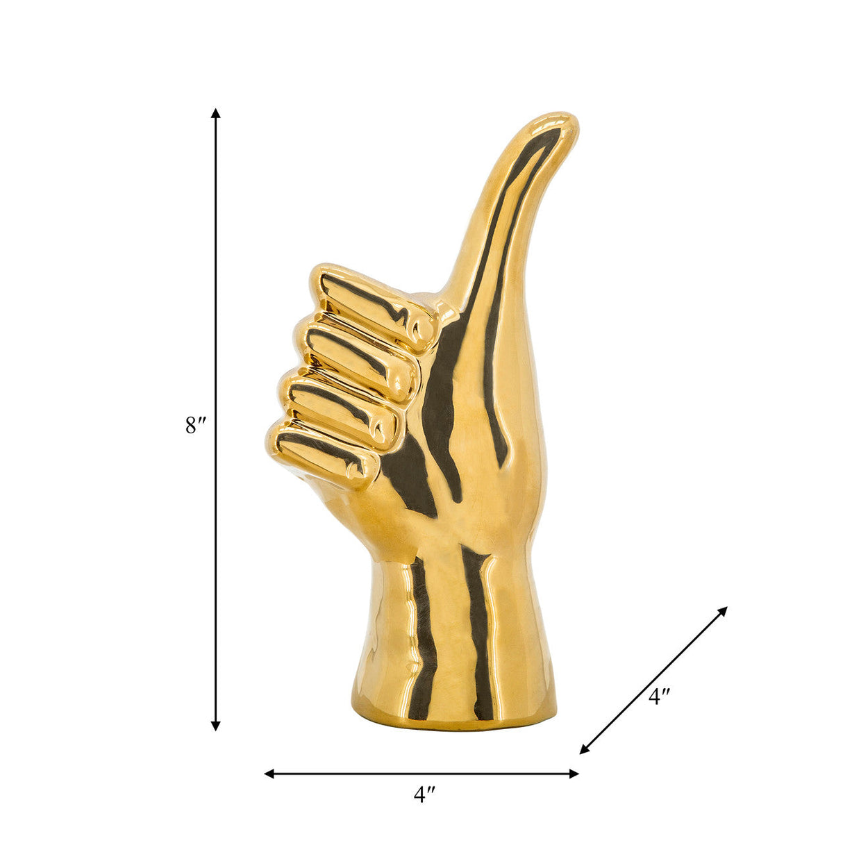 9"h Thumbs Up Table Deco, Gold