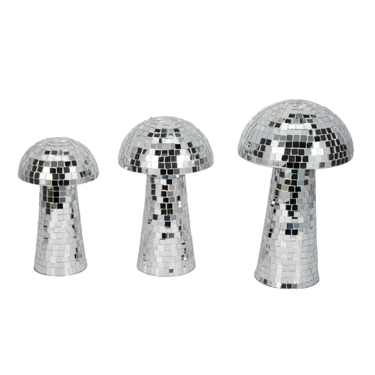 9" Mosaic Mushroom, Silver