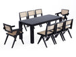 9-Piece Rockaway 70.86 Dining Set in Black with 8 Hamlet Side and Arm Chairs by Manhattan Comfort at Eve Furniture