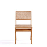 9-Piece Rockaway 70.86 Dining Set in Nature with 8 Hamlet Side and Arm Chairs by Manhattan Comfort at Eve Furniture