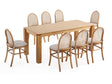 9-Piece Rockaway 70.86 Dining Set in Nature with 8 Paragon 1.0 Dining Chairs by Manhattan Comfort at Eve Furniture