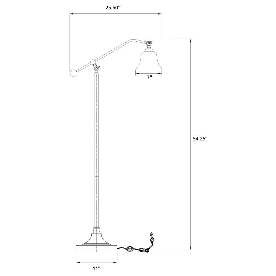 Eduardo Dark Bronze Bell Shade Floor Lamp by Coaster at Eve Furniture