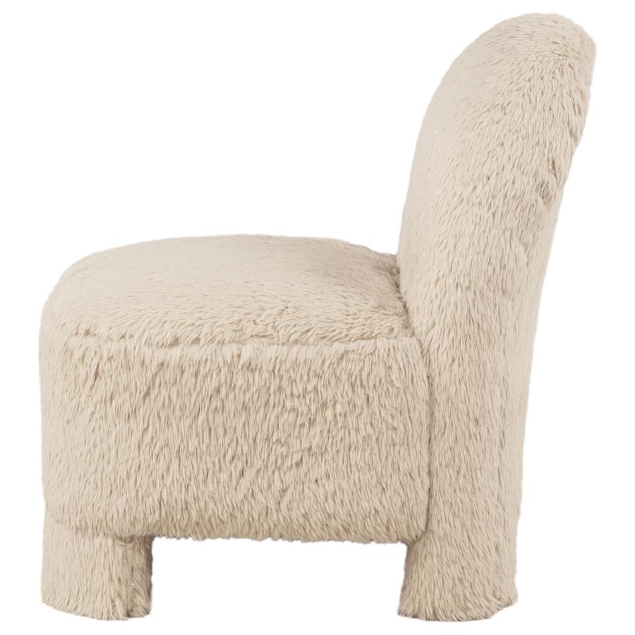 Lacombe Latte Faux Fur Accent Chair by Coaster at Eve Furniture