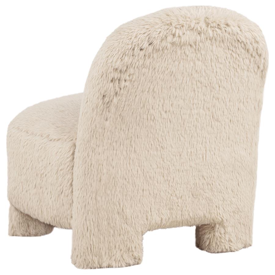 Lacombe Latte Faux Fur Accent Chair by Coaster at Eve Furniture