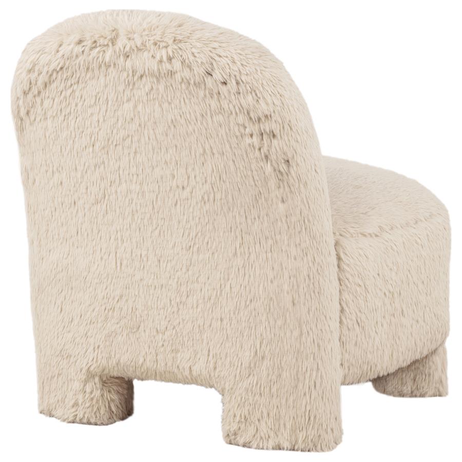 Lacombe Latte Faux Fur Accent Chair by Coaster at Eve Furniture