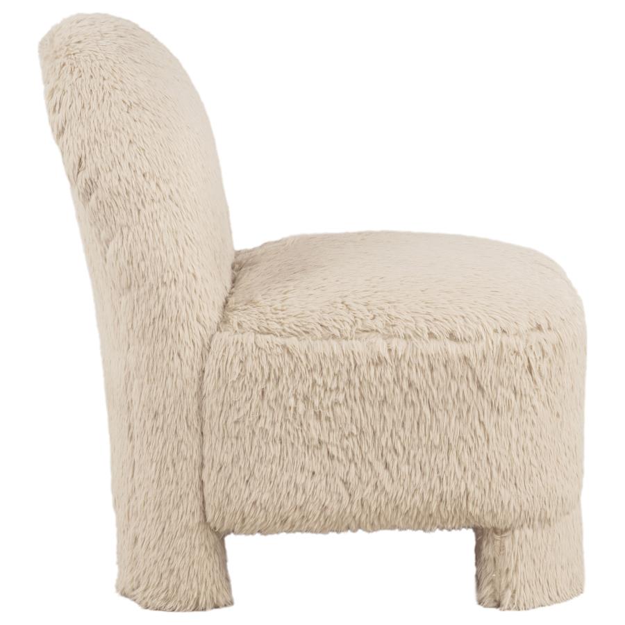 Lacombe Latte Faux Fur Accent Chair by Coaster at Eve Furniture