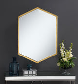 Bledel Gold Hexagon Shaped Wall Mirror by Coaster at Eve Furniture