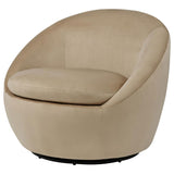 Myernick Camel Velvet Upholstered Swivel Accent Chair by Coaster at Eve Furniture