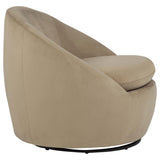 Myernick Camel Velvet Upholstered Swivel Accent Chair by Coaster at Eve Furniture