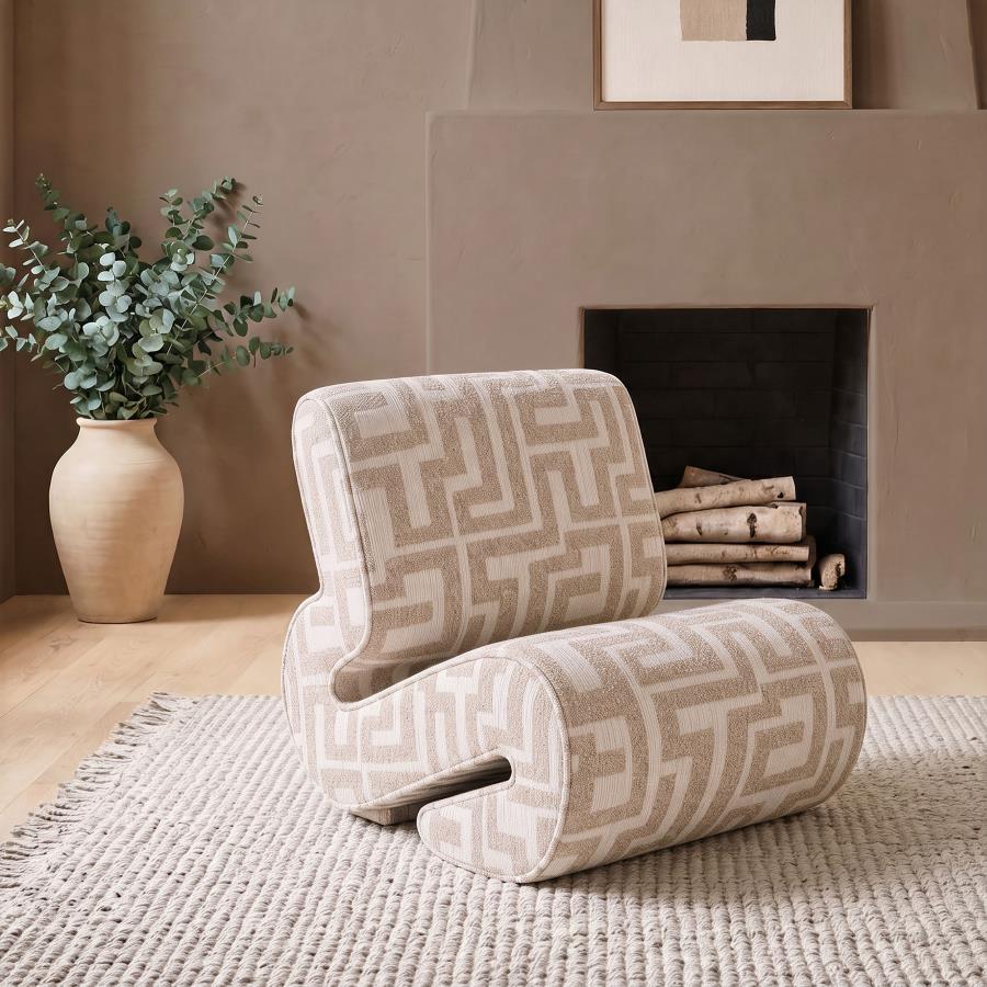 Eimer Camel Geometric Jacquard Accent Chair by Coaster at Eve Furniture