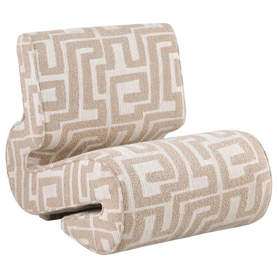 Eimer Camel Geometric Jacquard Accent Chair by Coaster at Eve Furniture
