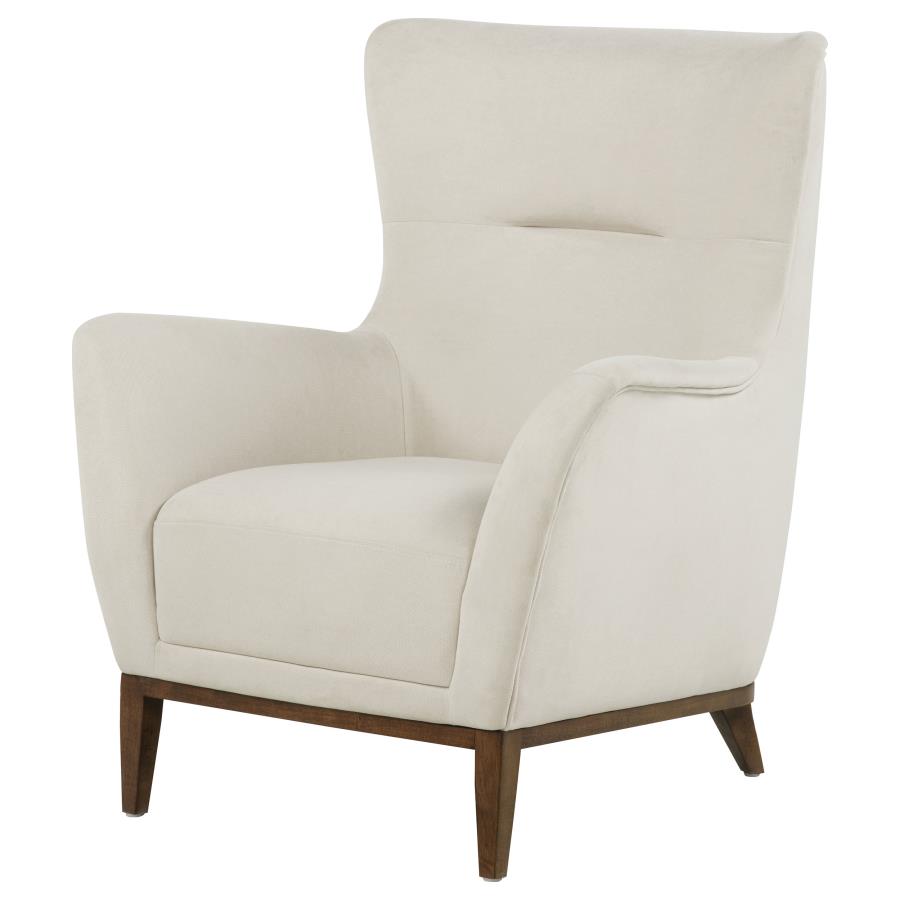 Catala Ivory/Coffee Upholstered High Back Accent Chair by Coaster at Eve Furniture