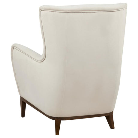 Catala Ivory/Coffee Upholstered High Back Accent Chair by Coaster at Eve Furniture